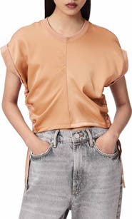 AllSaints Mira Cinched Side Satin T-Shirt