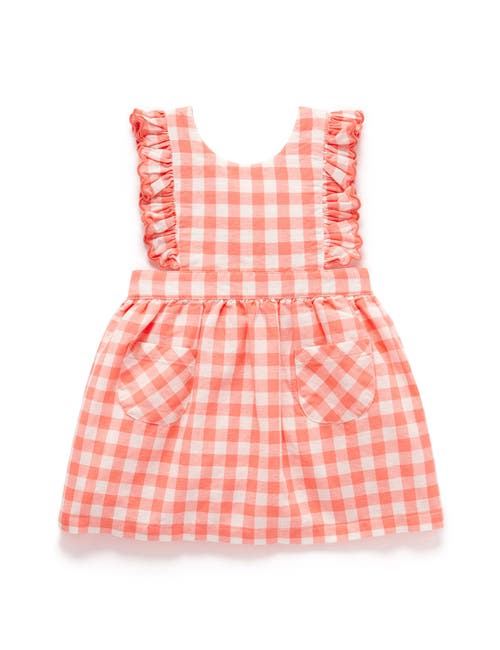 Purebaby Gingham Pinnie Dress In Multi