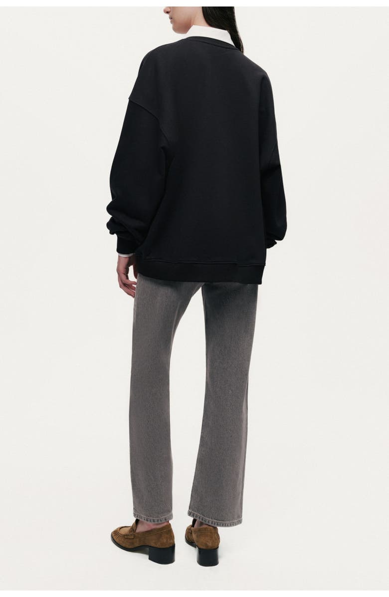 Nocturne Woven Text Logo Sweatshirt, Alternate, color, Black