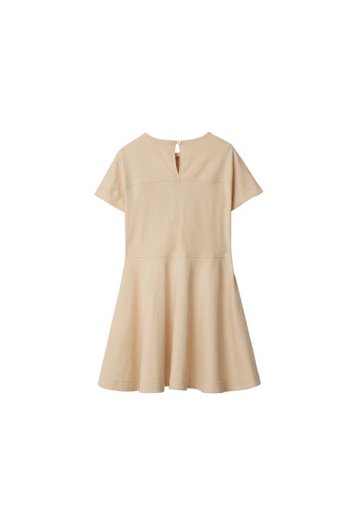 Burberry Check Label Cotton Dress In Calico