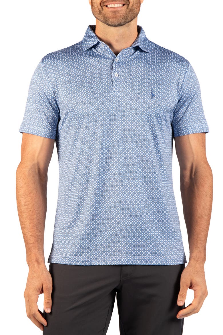 Diamond Geo Performance Polo, Main, color, SAPPHIRE BLUE