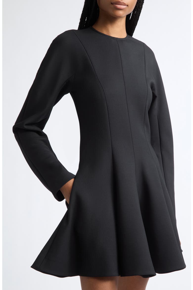Long Sleeve Stretch Minidress, Alternate, color, BLACK