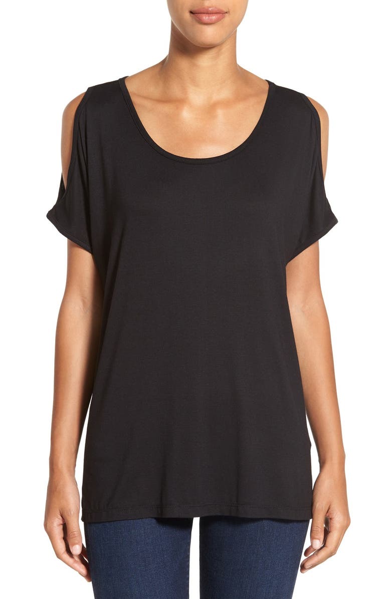 Bobeau Cold Shoulder Scoop Neck Tee, Main, color, 