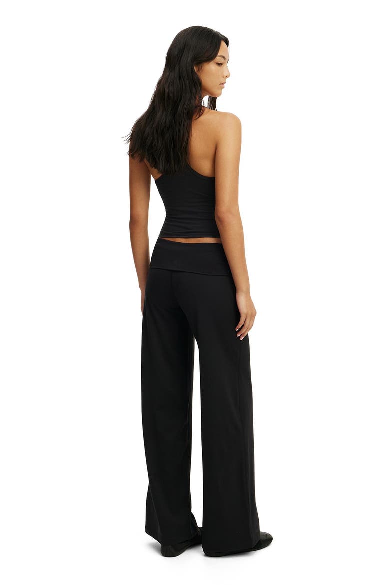 Women's Active Ultra Soft Roll Over Wide Leg Pant, Alternate, color, Black