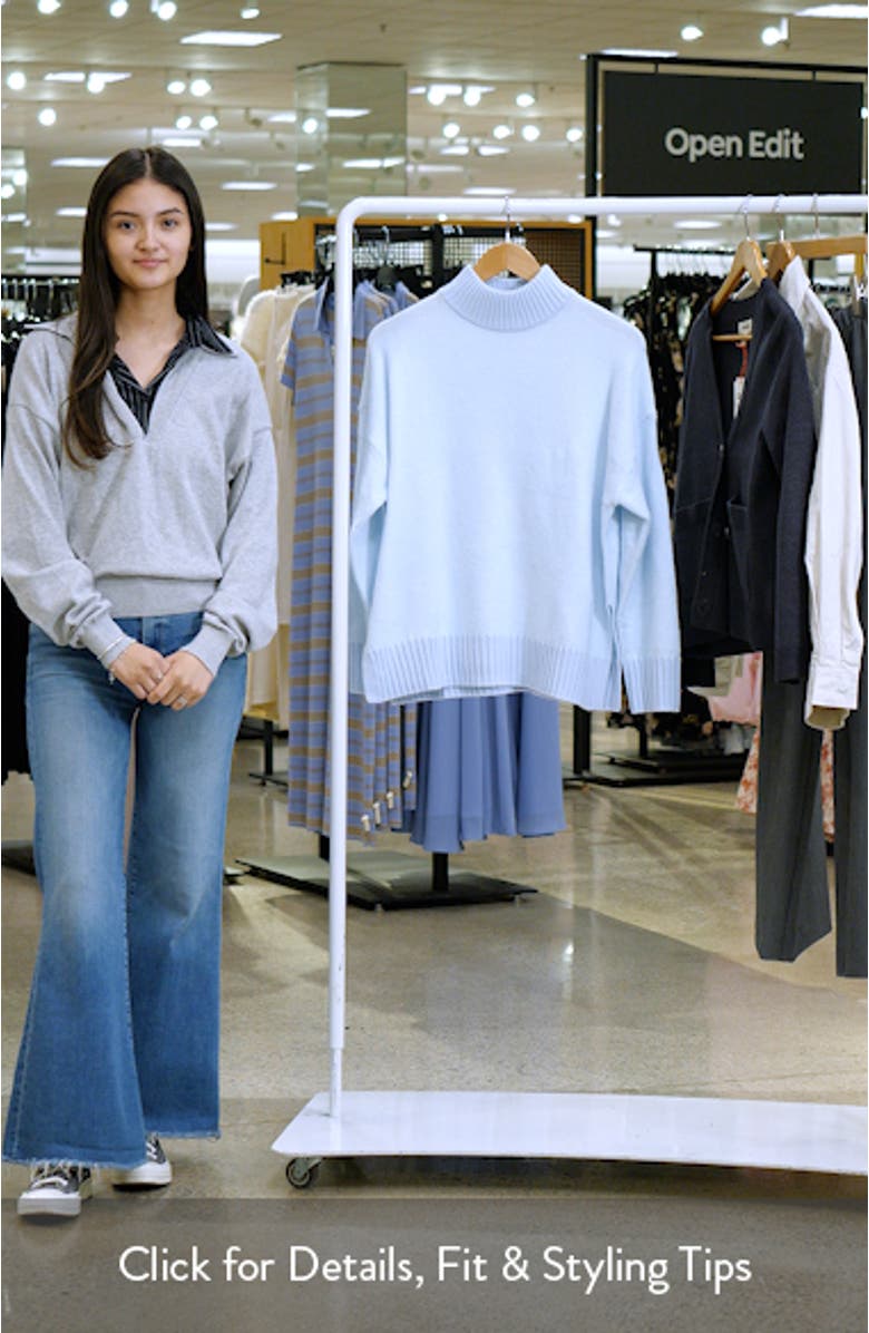 Mock Neck Side Slit Sweater, sales video thumbnail