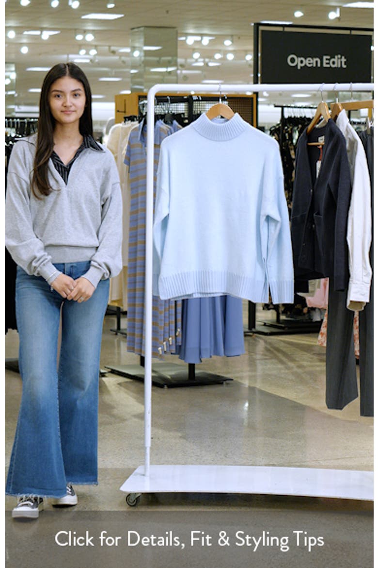 Mock Neck Side Slit Sweater video