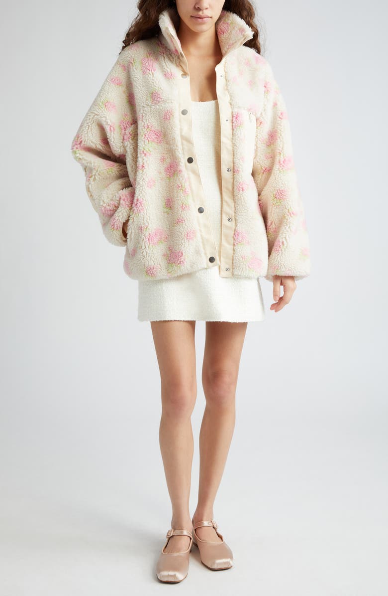 Sandy Liang Panda Floral Fleece Jacket, Alternate, color, 