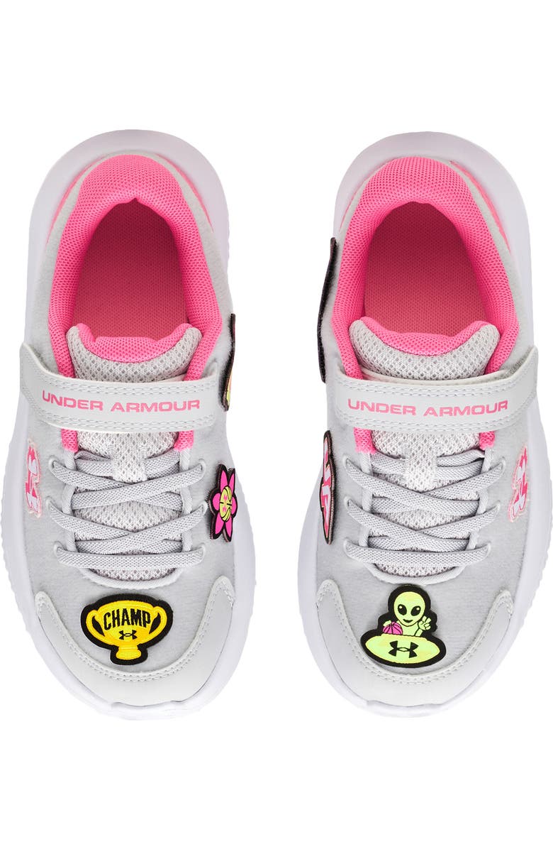 Under Armour Kids' Surge 4 Patches Running Shoe, Alternate, color, Halo Gray