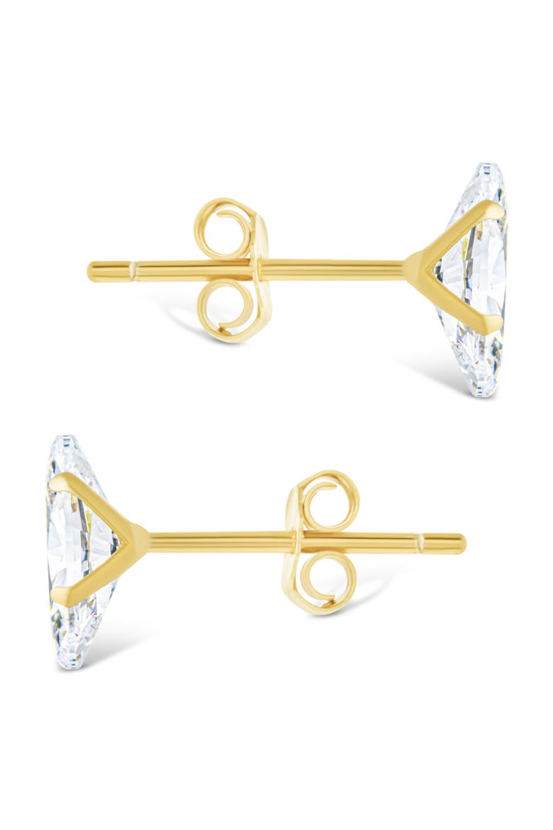 Marquise-Cut Cubic Zirconia Stud Earrings, Alternate, color, GOLD