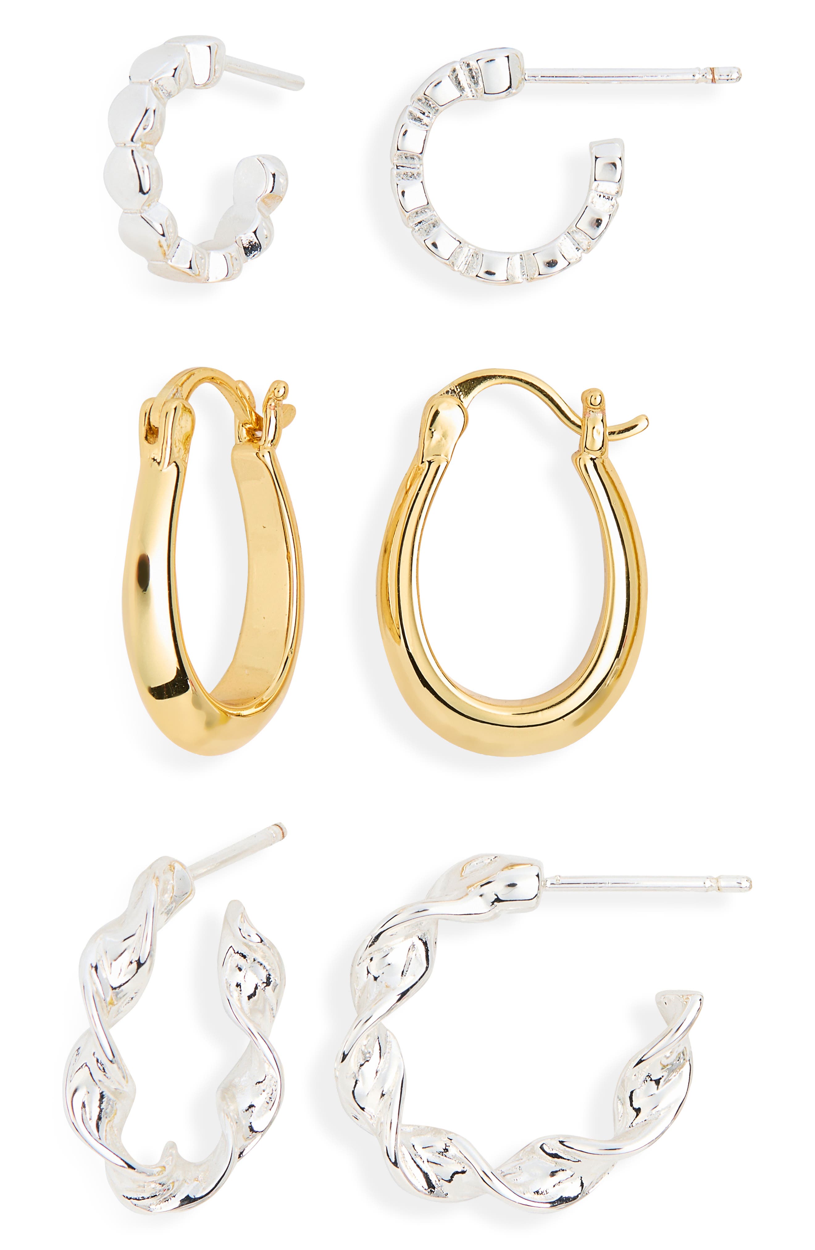 NORDSTROM RACK 3-Pack Hoop Earrings