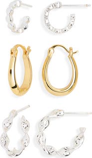 NORDSTROM RACK 3-Pack Hoop Earrings