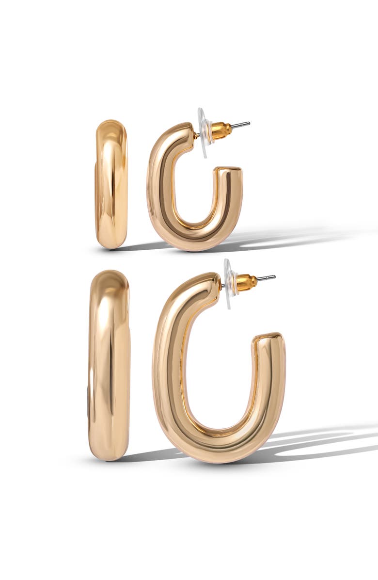 Jessica Simpson Gold-Tone Hoop Earring Set, Alternate, color,