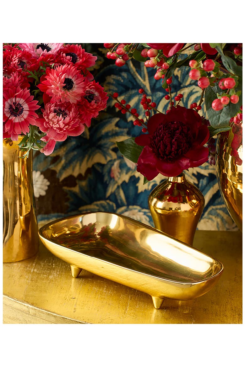 Valerio Small Footed Bowl, Alternate, color, GOLD