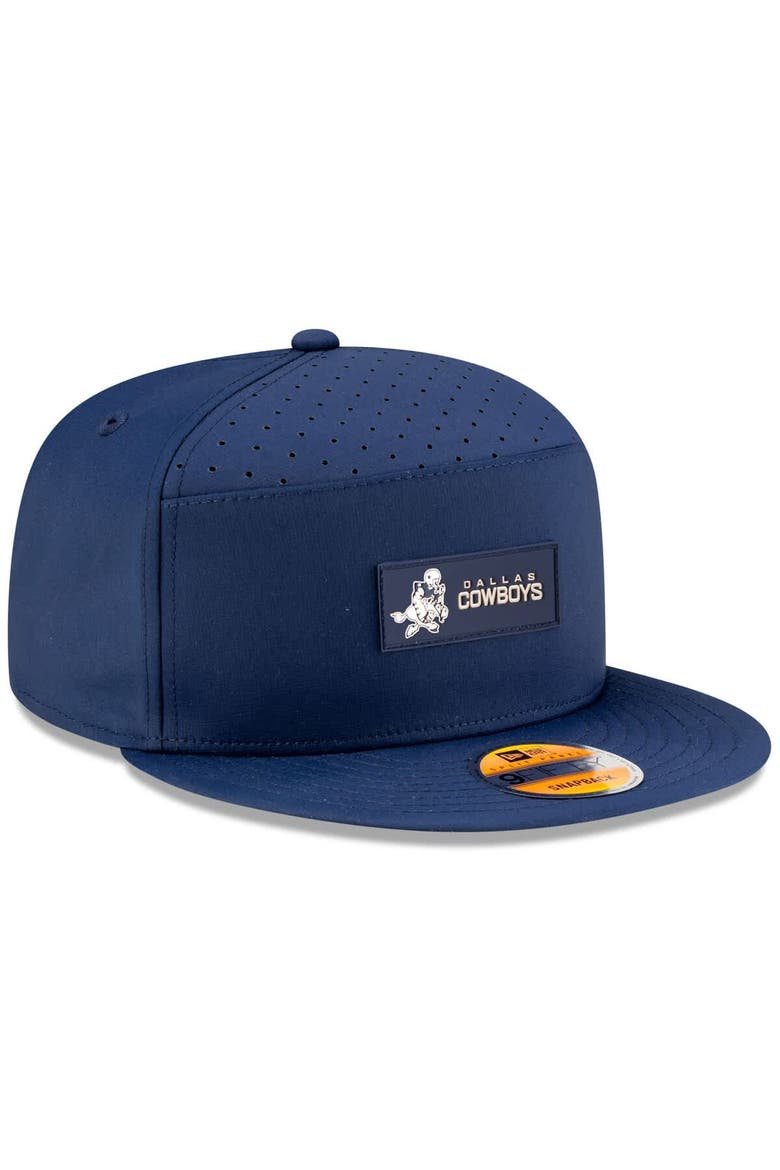 Men's New Era Navy Dallas Cowboys 2025 Sideline Throwback Split Panel 9FIFTY Snapback Hat, Alternate, color, Navy