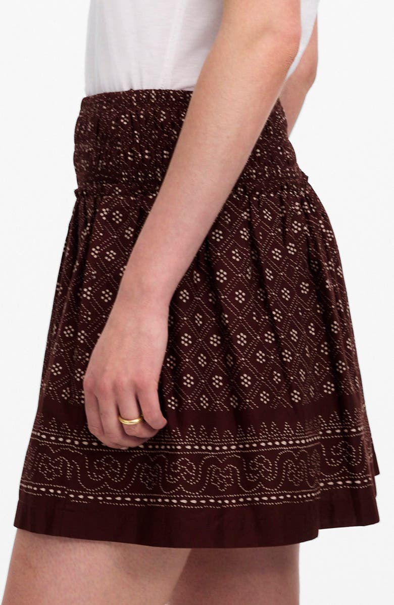 Madewell Paisley Ruffle Cotton Voile Miniskirt, Alternate, color, 