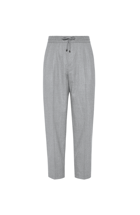 Virgin wool flannel trousers
