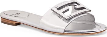 Fendi Baguette Metallic Slide Sandal (Women) | Nordstrom
