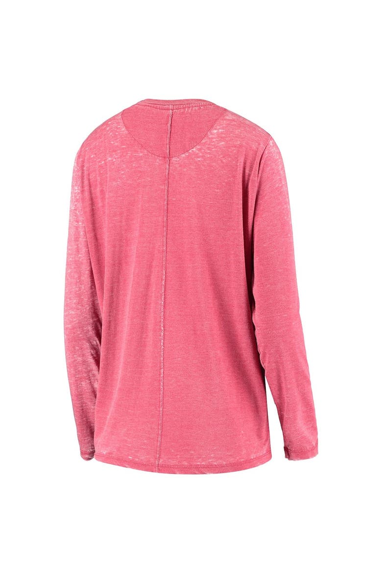 Women's Pressbox Crimson Alabama Crimson Tide Tonal Block Vintage Wash Long Sleeve T-Shirt, Alternate, color, Crimson