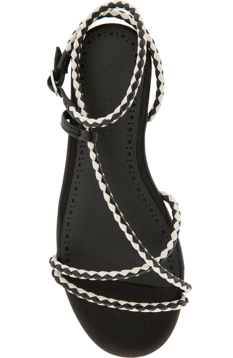 Rebecca Minkoff Ayla Ankle Strap Sandal, Alternate, color, Black/ Off White