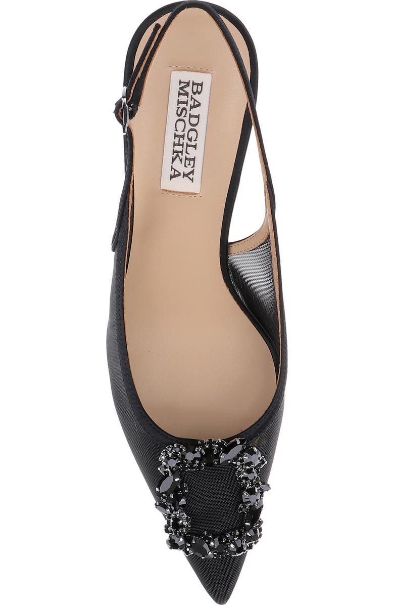 Badgley Mischka Collection Yuta Pointed Toe Slingback Pump, Alternate, color, Black Satin