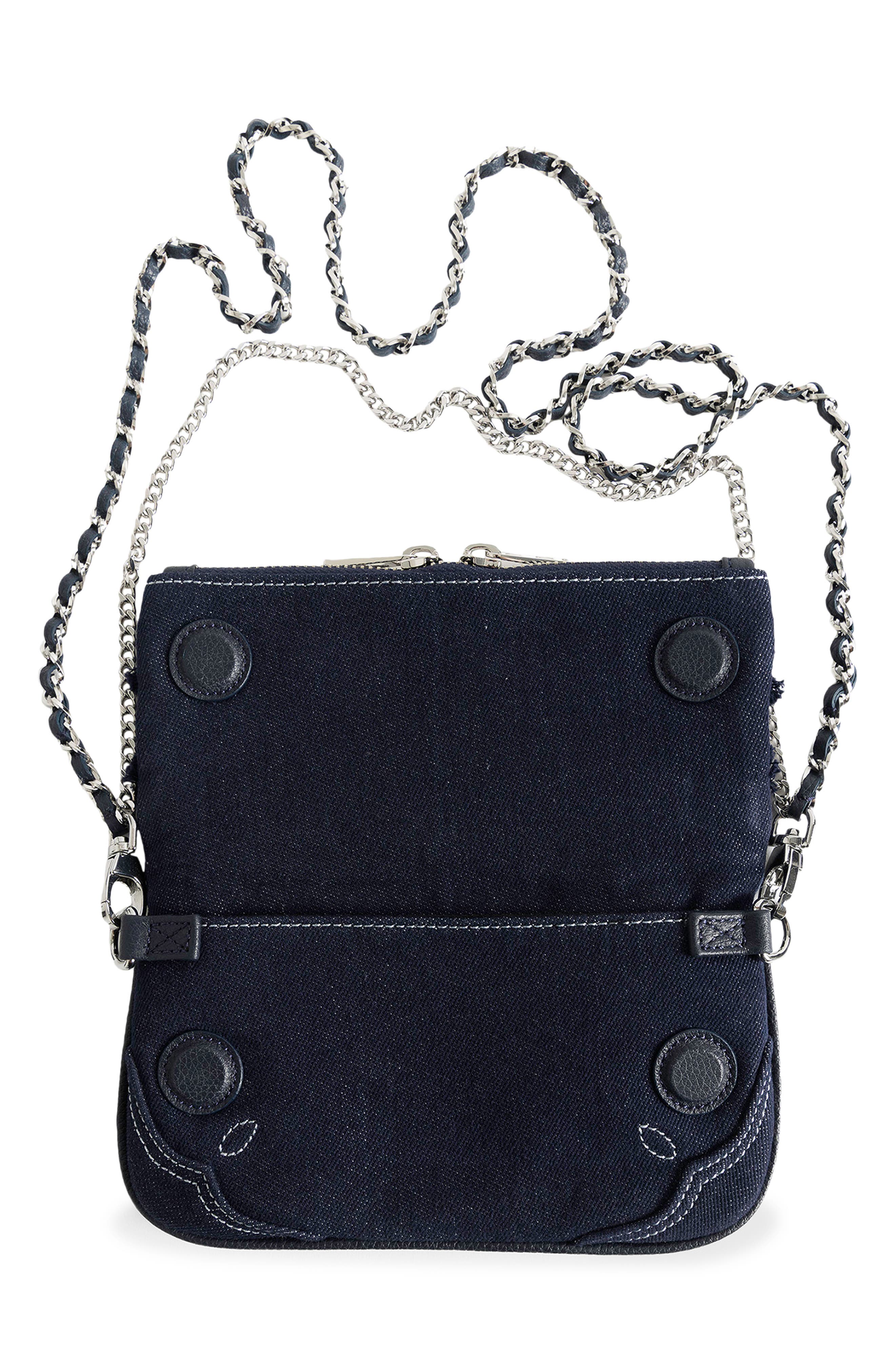 Rock Nano Denim Crossbody Bag, Alternate, color, SILENT