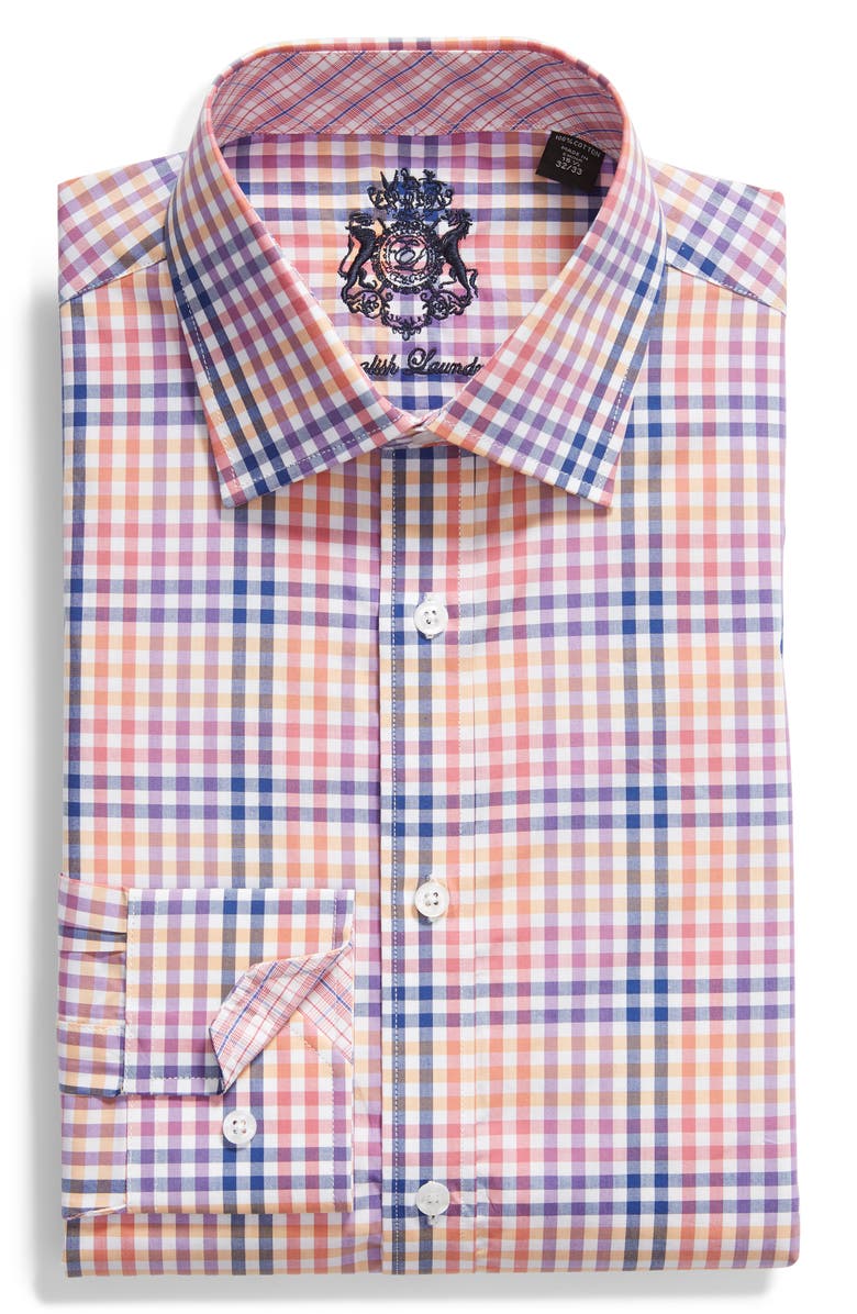 English Laundry Trim Fit Check Dress Shirt, Alternate, color, 