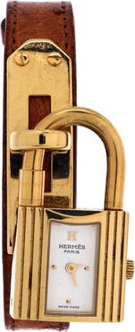 Pre-Owned Hermes Kelly Quartz Watch Plated Metal and Leather 20