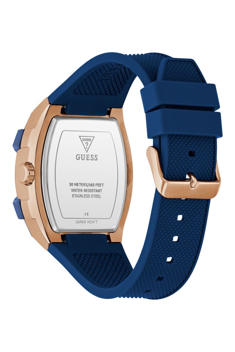 Multifunction Silicone Strap Watch, 44mm x 51mm, Alternate, color, BLUE
