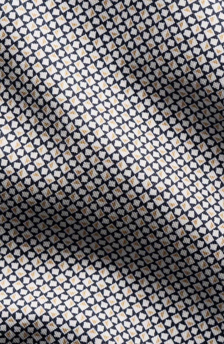 Eton Regular Fit Microprint Signature Cotton Twill Dress Shirt, Alternate, color, Navy