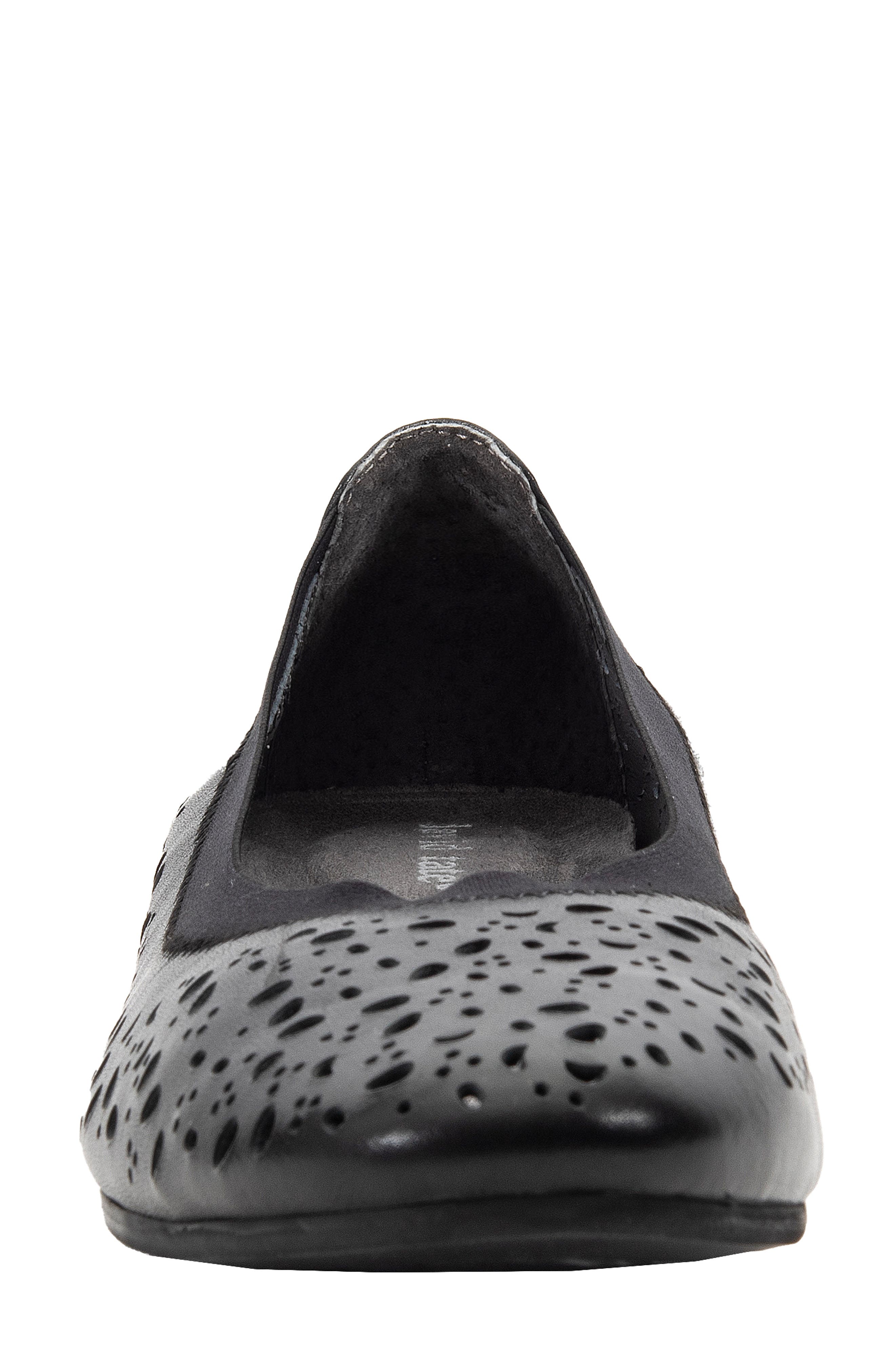 David Tate Laser Cut Ballet Flat, Alternate, color, Black Calf