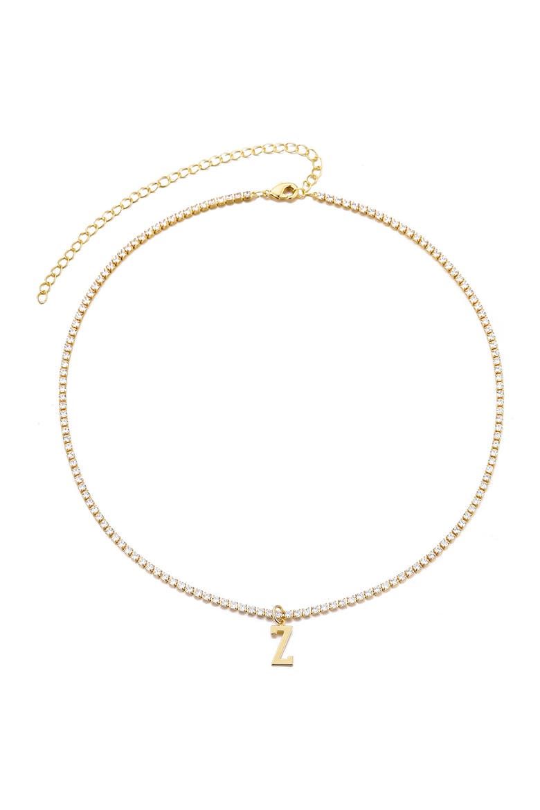 Initial Charm Tennis Necklace, Alternate, color, GOLD-Z