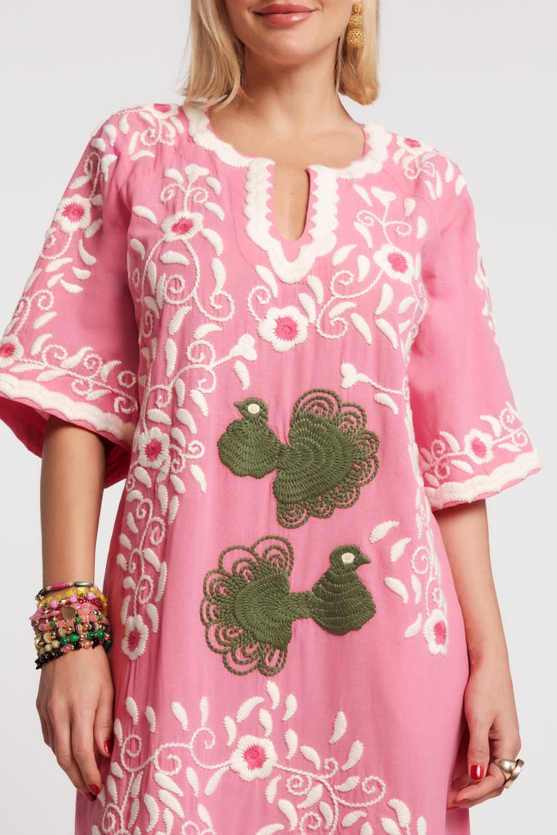 Peacock Caftan, Alternate, color, Pink/Multi