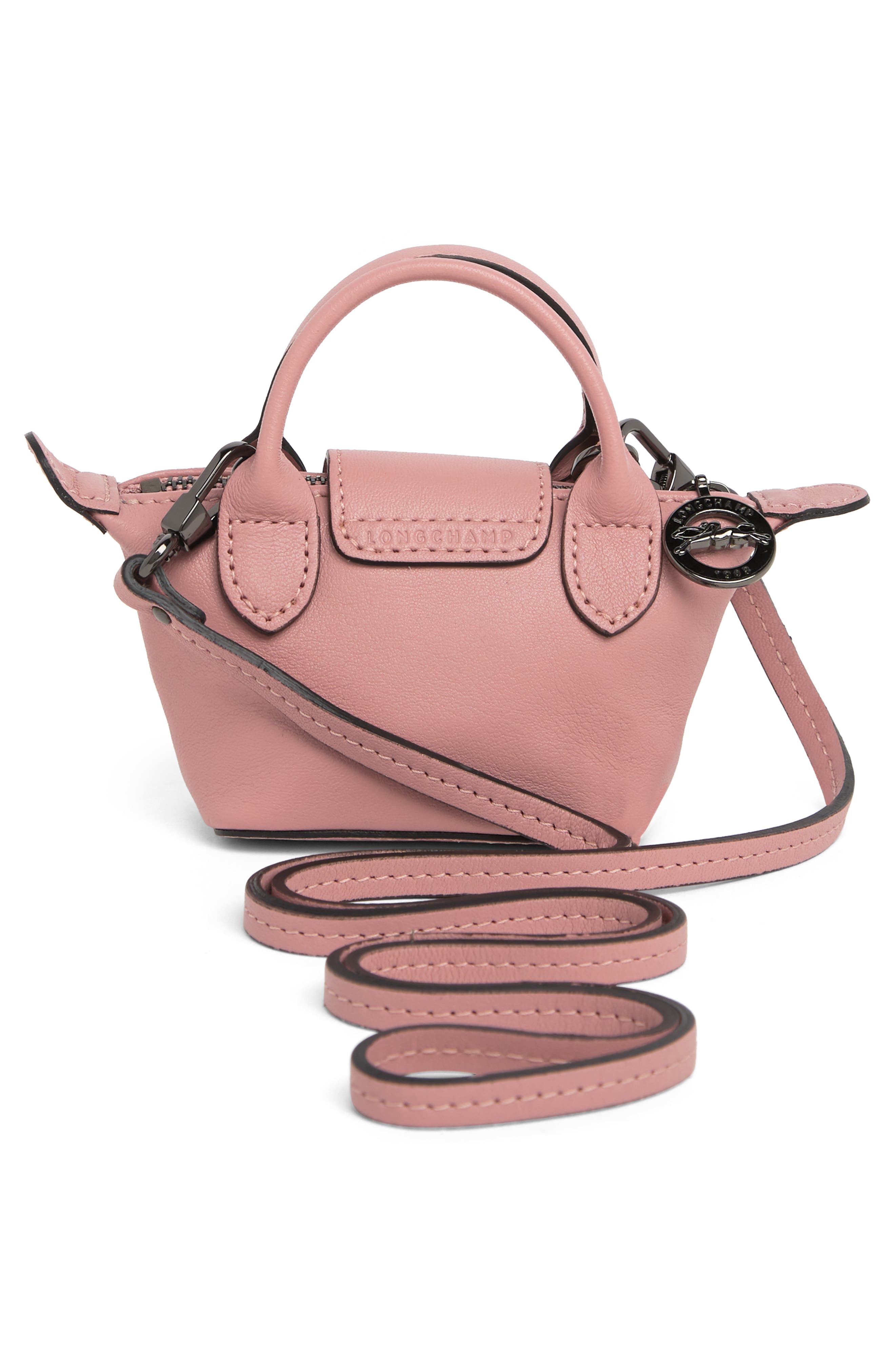 Longchamp Mini Le Pliage Cuir Leather Top Handle Bag, Alternate, color, 