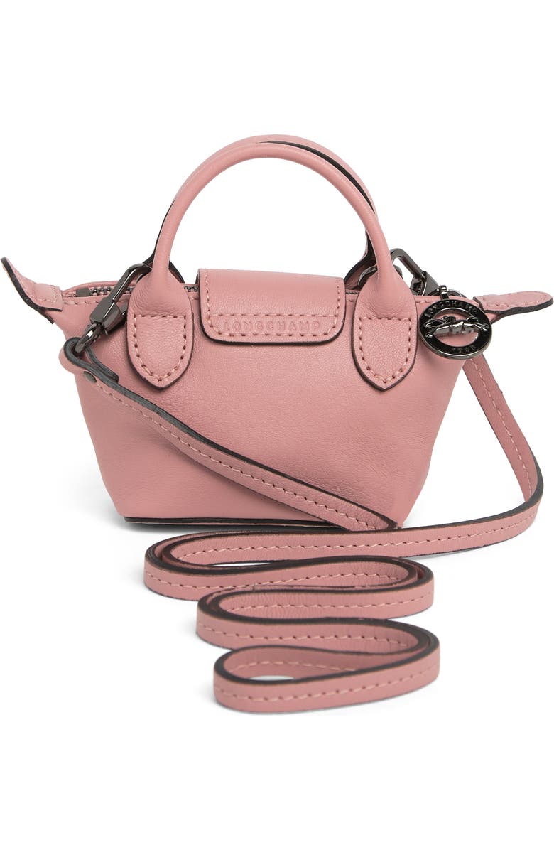 Longchamp Mini Le Pliage Cuir Leather Top Handle Bag, Alternate, color,