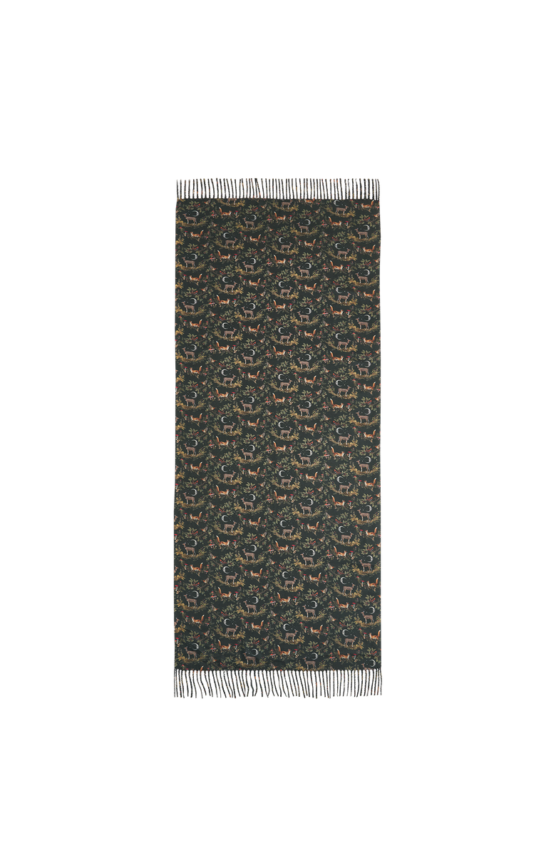 Fable England Into the Woods Green Tassel Scarf, Alternate, color, Woodland Green