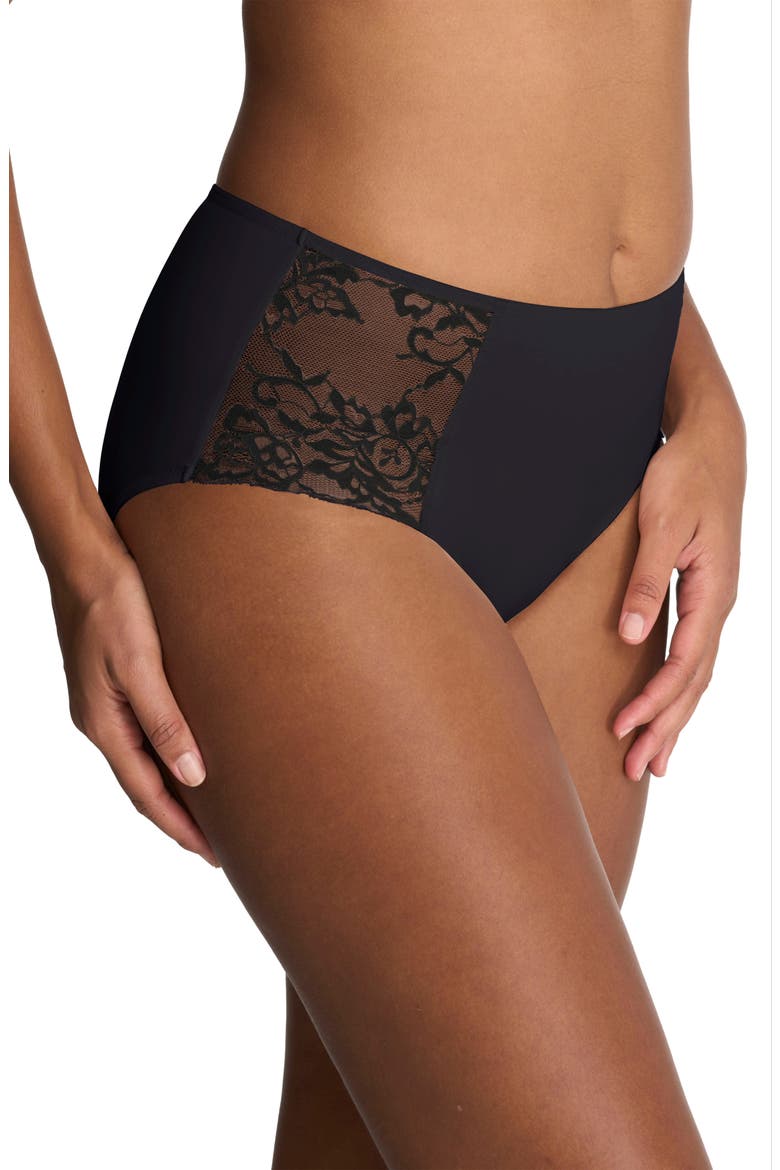 Statement Lace Full Brief, Alternate, color, BLACK