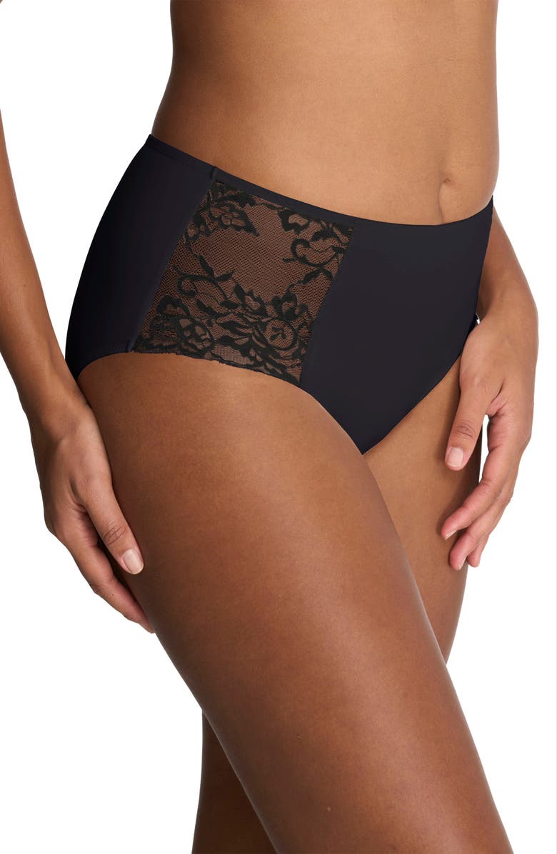 Natori Statement Lace Full Brief, Alternate, color, Black