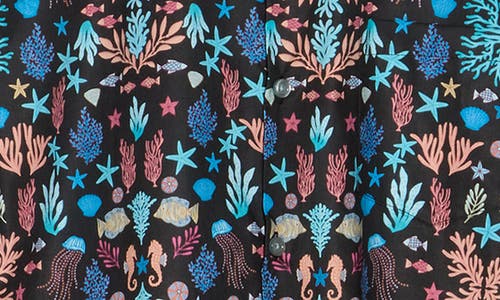 Tori Richard Morris Sea Short Sleeve Cotton Button-up Shirt In Black