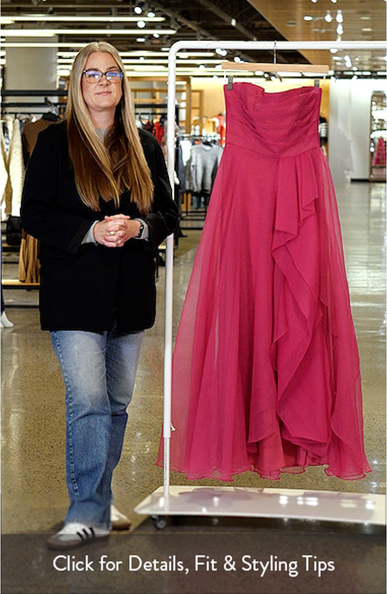 Teresa Draped Strapless Gown, sales video thumbnail