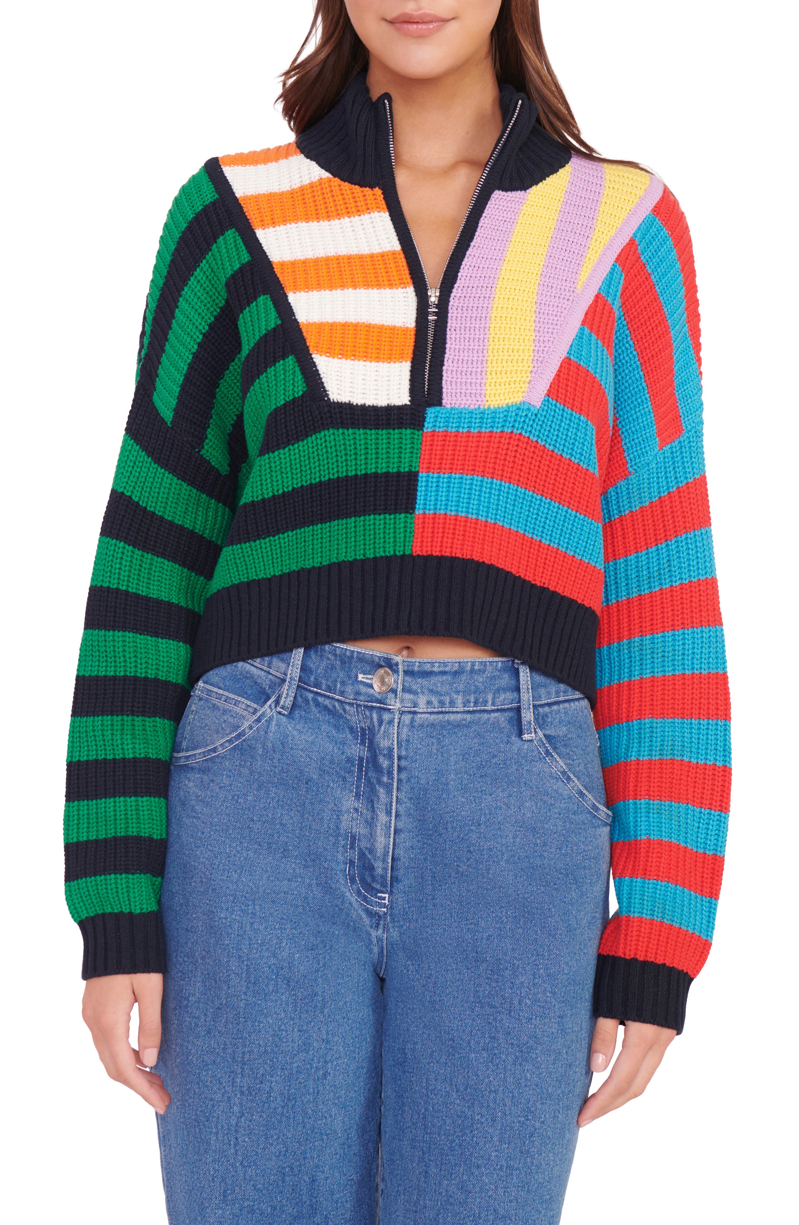 Hampton Half Zip Crop Sweater