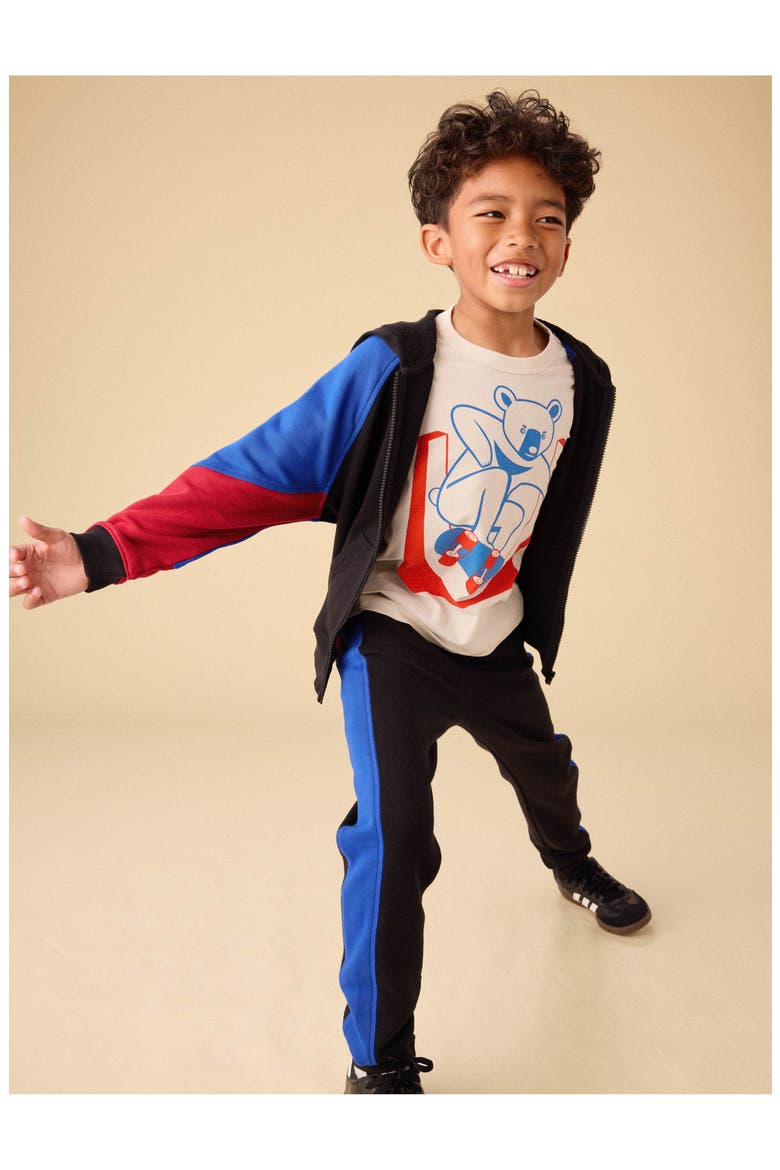 Colorblock Hoodie, Alternate, color, Jet Black