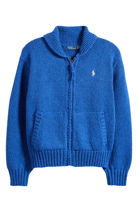 Wave Logo Cotton Zip Cardigan