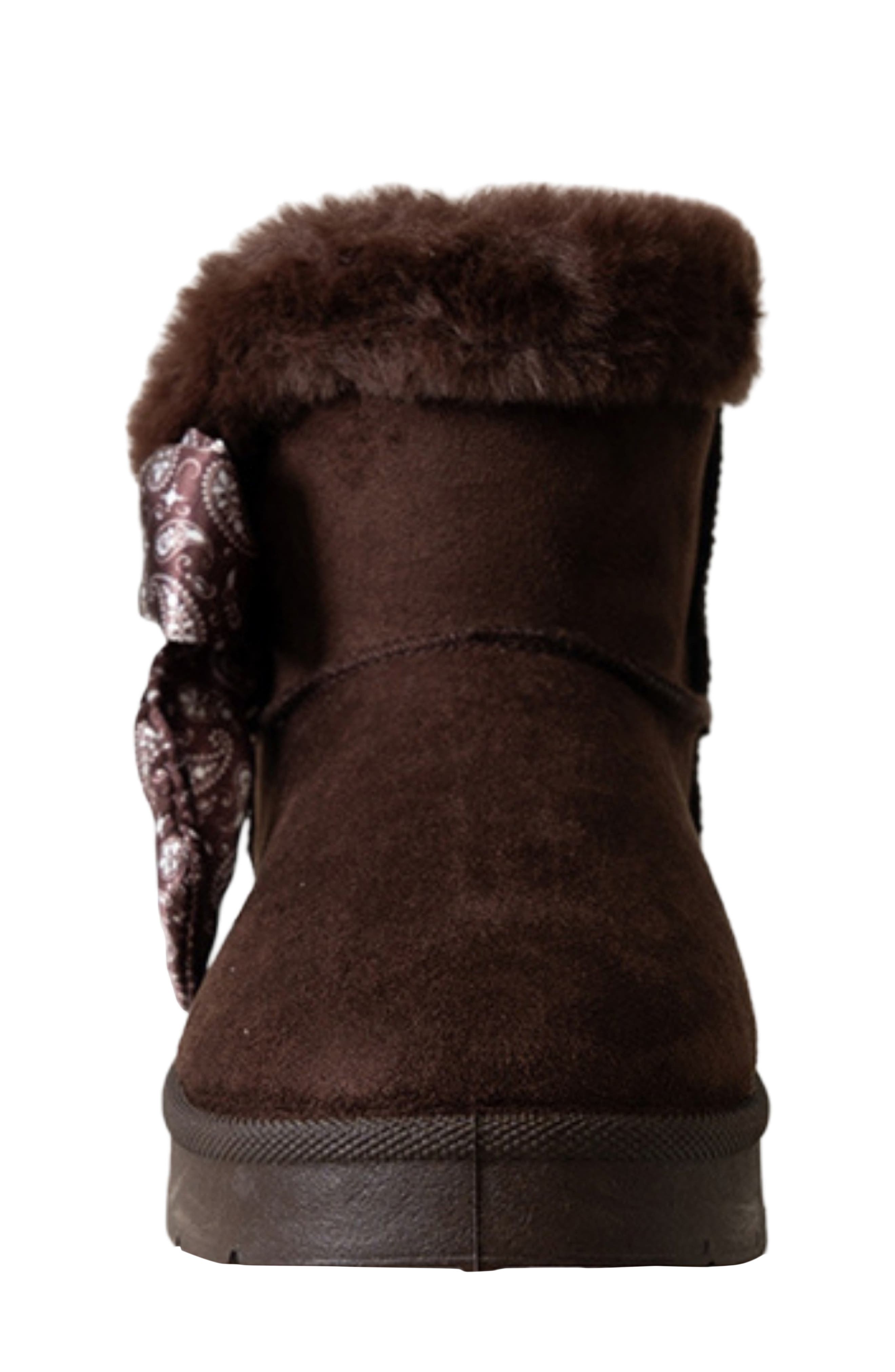 Kids' Cozy Faux Fur Bootie, Alternate, color, DARK BROWN