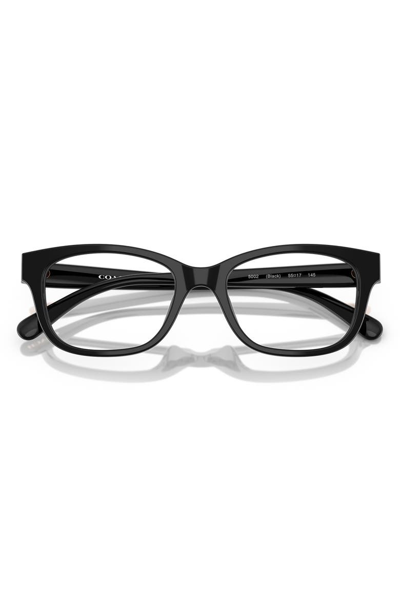 COACH 55mm Square Optical Glasses, Alternate, color, Black/ Demo Lens