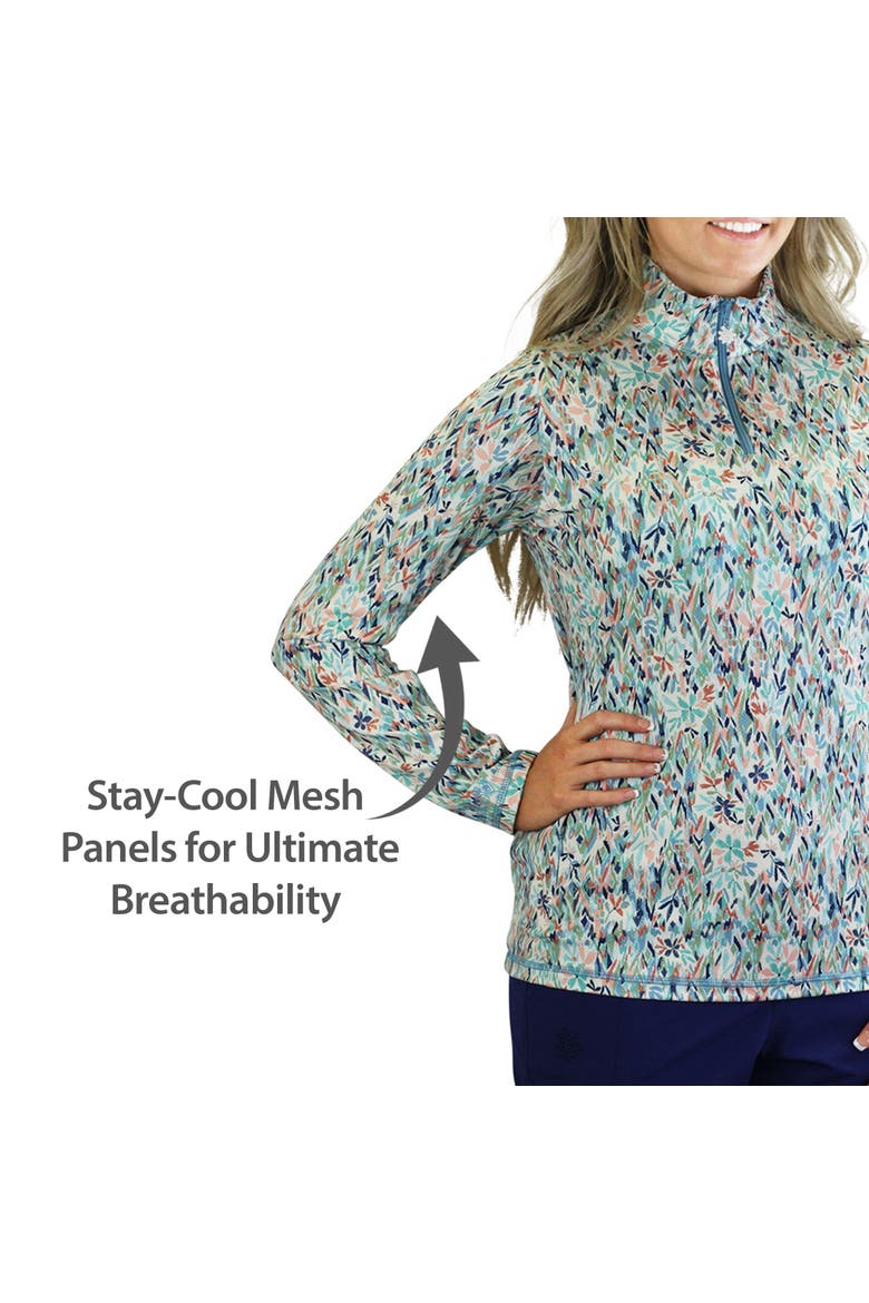 Quarter Zip Vented Sun Shirt, Alternate, color, Painted Eden