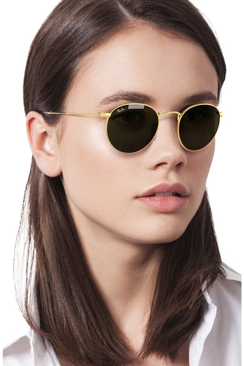 Legend Collection 47mm Round Sunglasses, Alternate, color, GOLD GREEN