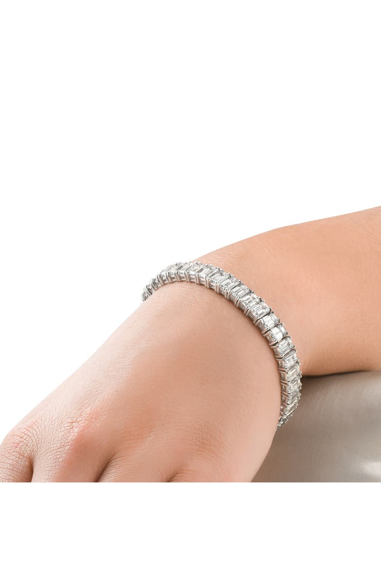 Bliss Diamond 28Ct Emerald Diamond Tennis Bracelet 14k Gold 7" 17.5g Lab Grown, Alternate, color, 14K White Gold