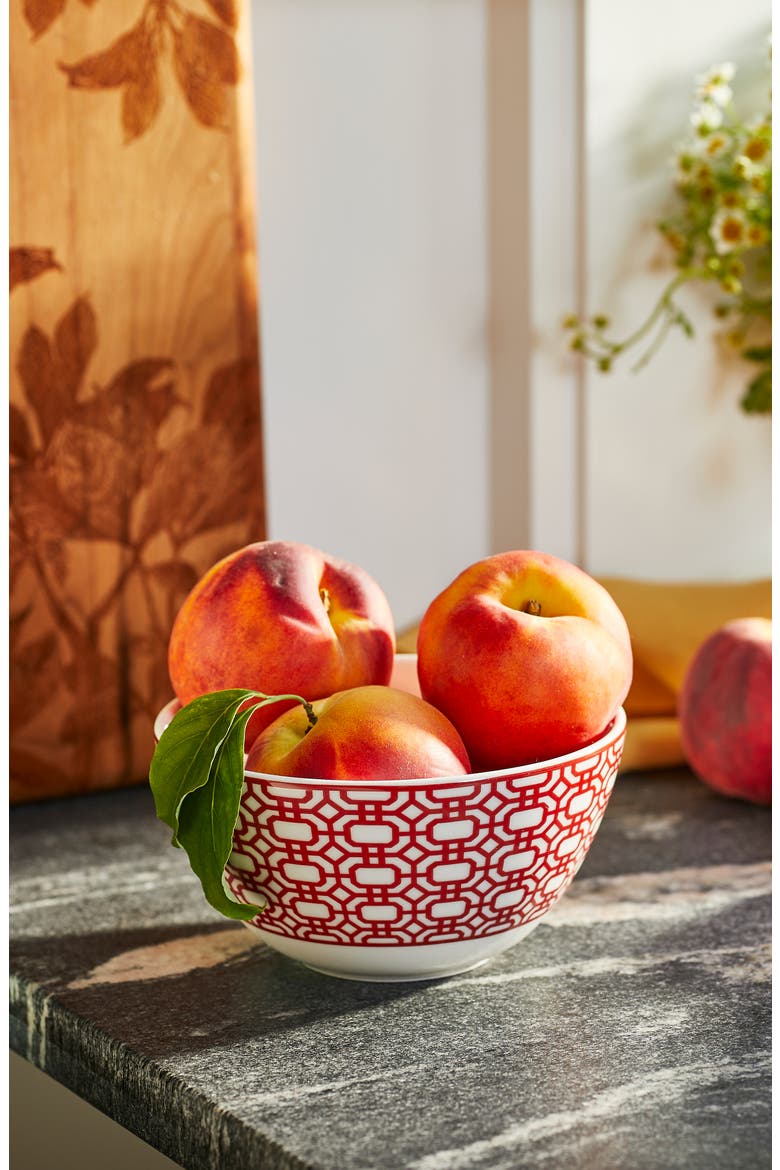 Newport Crimson Garden Gate Cereal Bowl  - Porcelain - Set 4, Alternate, color, RED