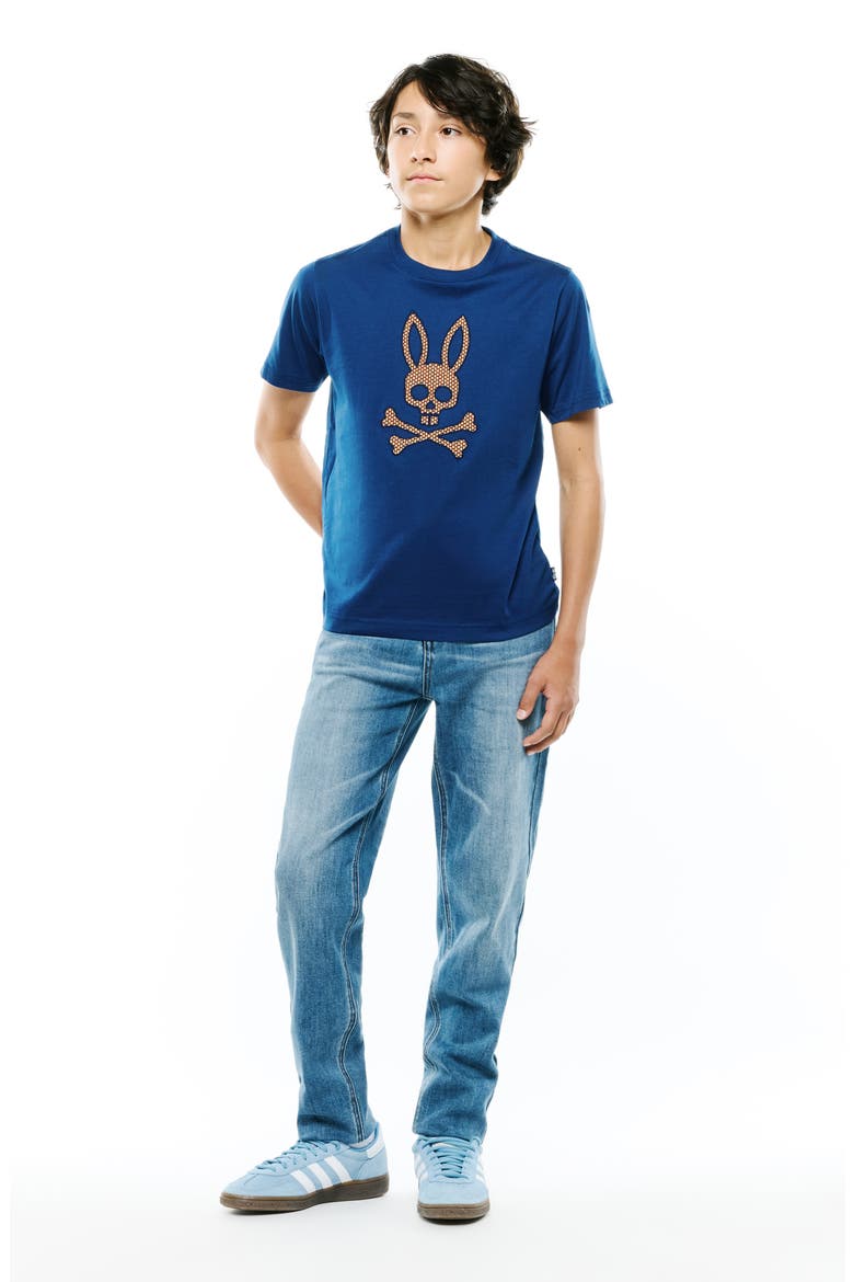 Kids' Stan Graphic Pima Cotton T-Shirt, Alternate, color, NAVY PEONY
