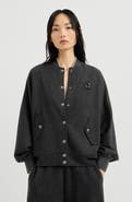Brunello Cucinelli Cashmere interlock bomber-style sweatshirt with logo